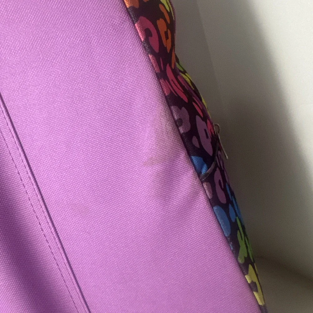 Justice Brand Rainbow Color Peace Sign Rolling Travel Bag Pre-owned‎